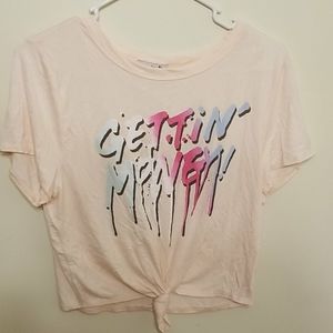 Graphic tee crop top